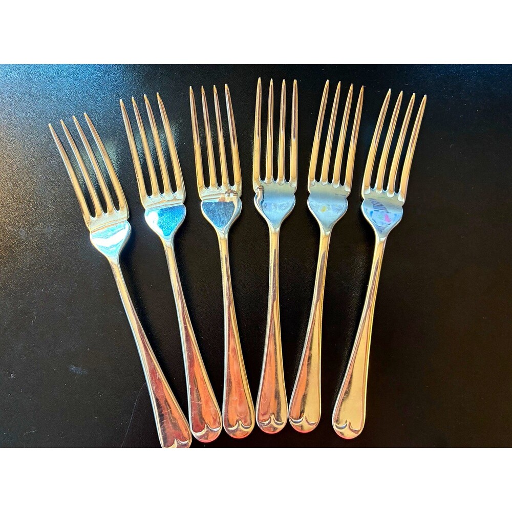 Set of 6 vintage EPNS A1 silver plated Sheffield Old English salad/dessert forks